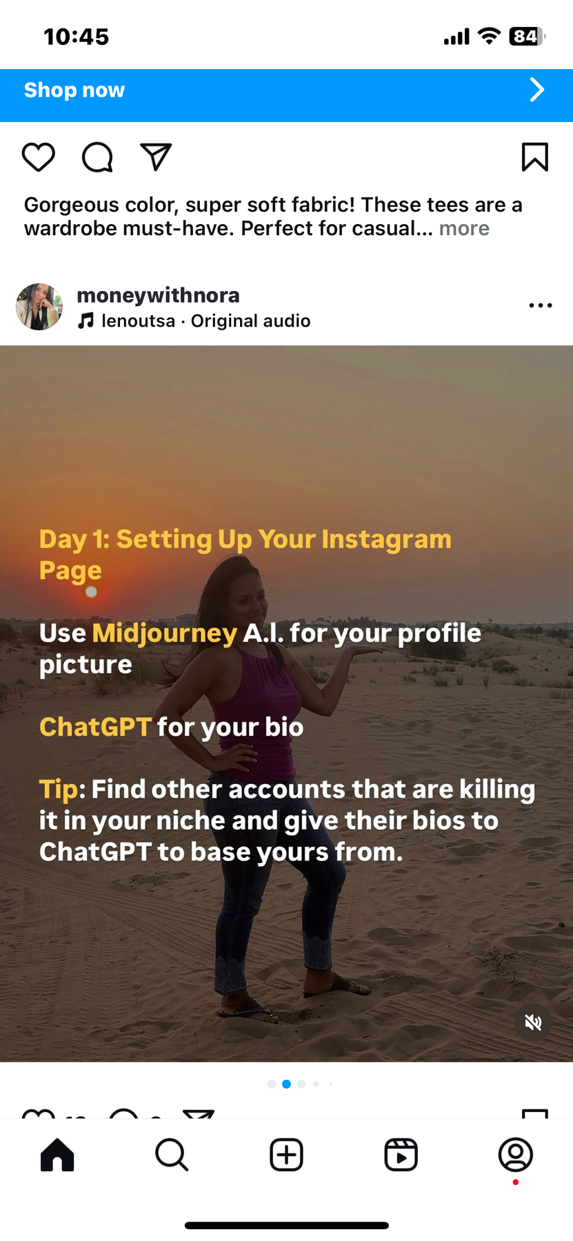 moneywithnora Instagram Setup