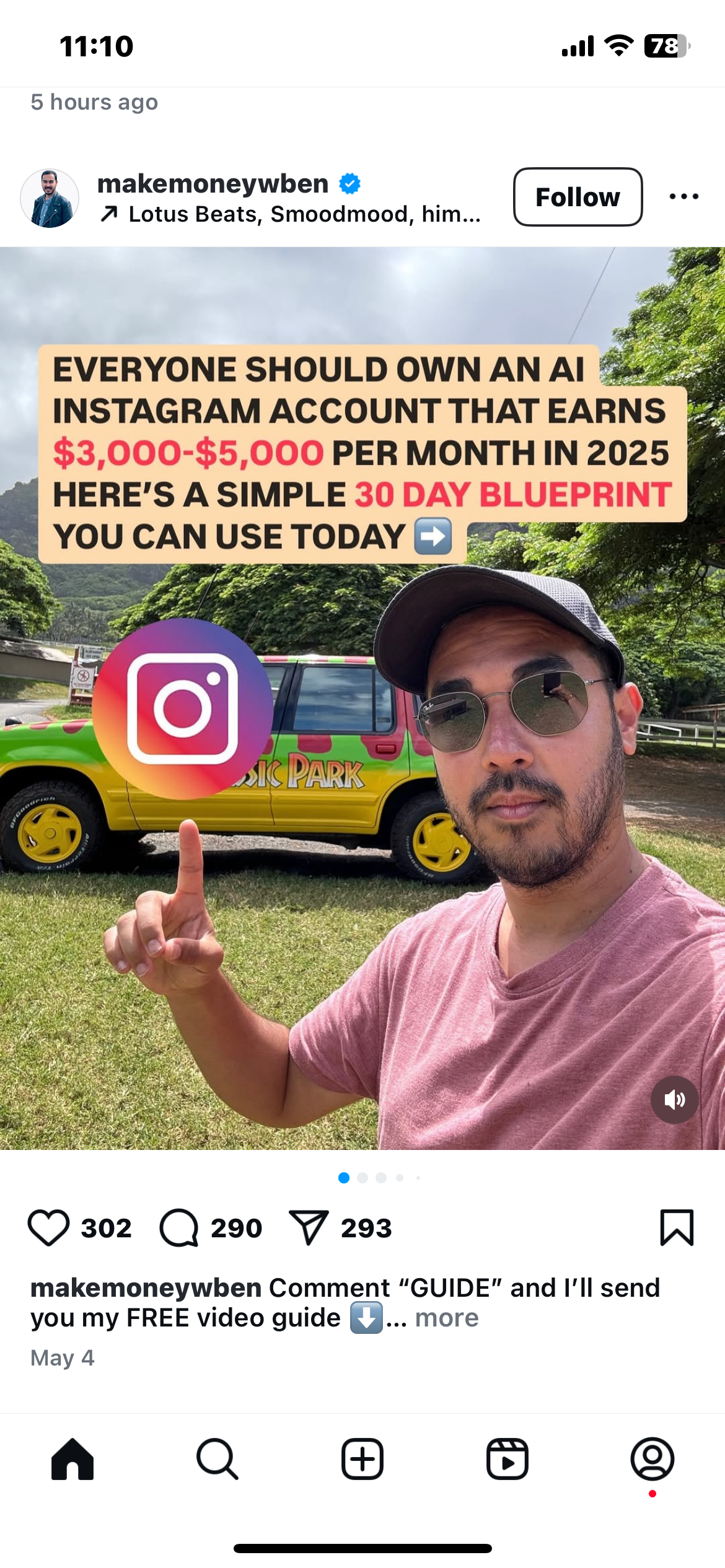 AI Instagram Account Income
