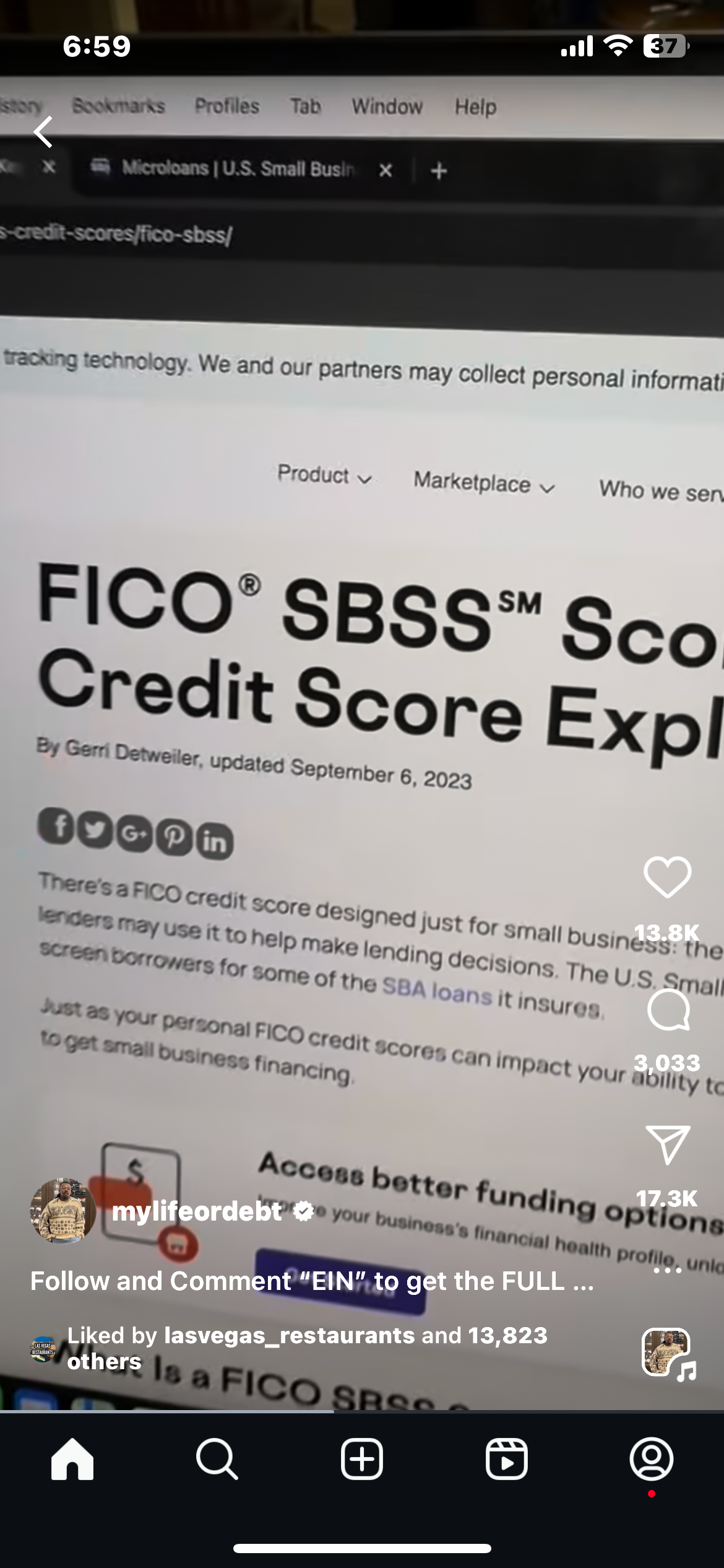 FICO SBSS Score