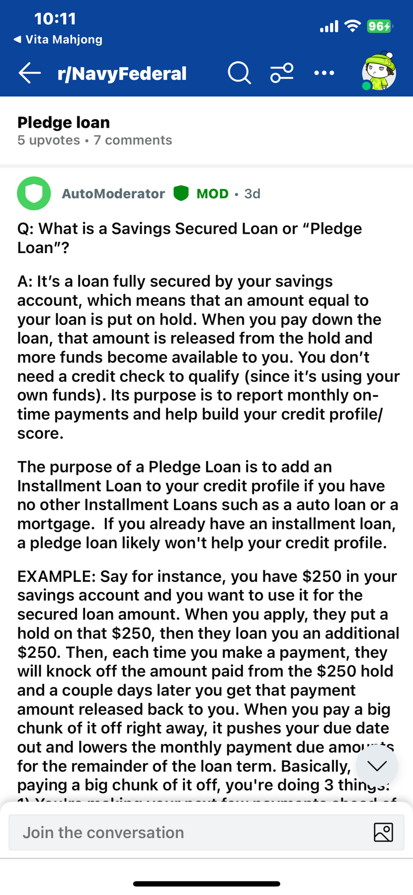 Navy Federal Pledge Loan