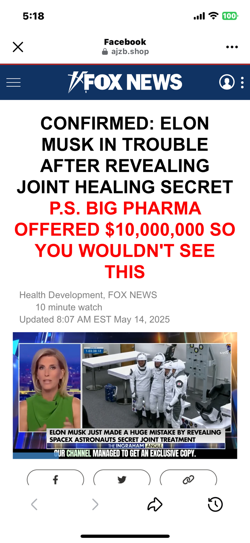 Fake Fox News Scam