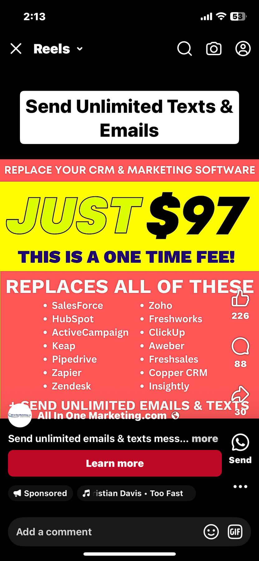 All In One Marketing $97 CRM