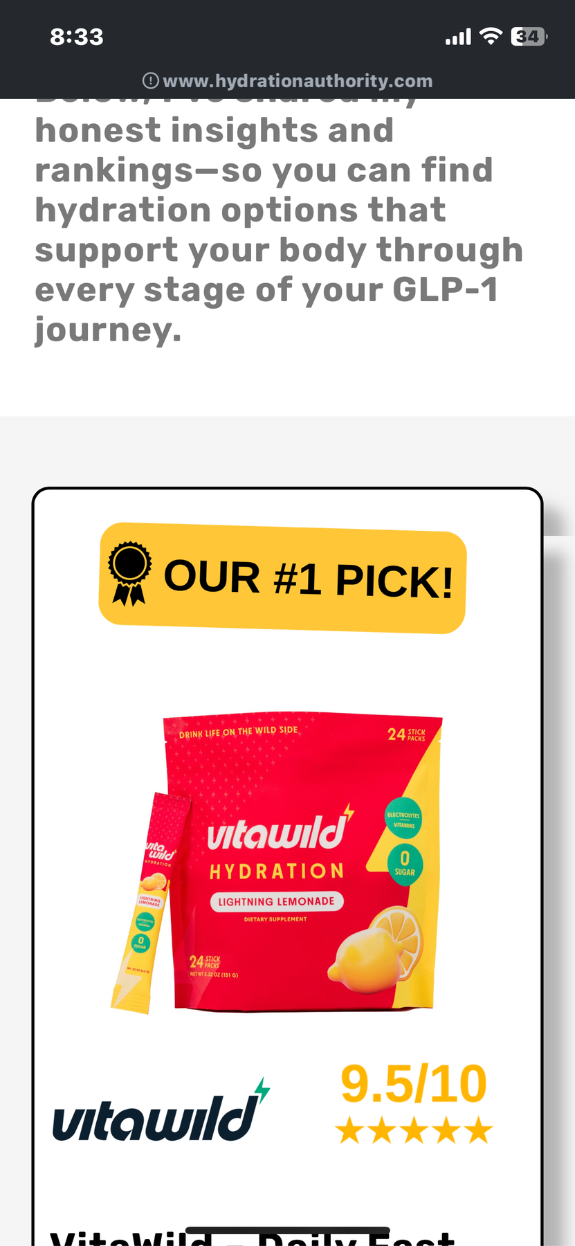 VitaWild GLP-1 Hydration