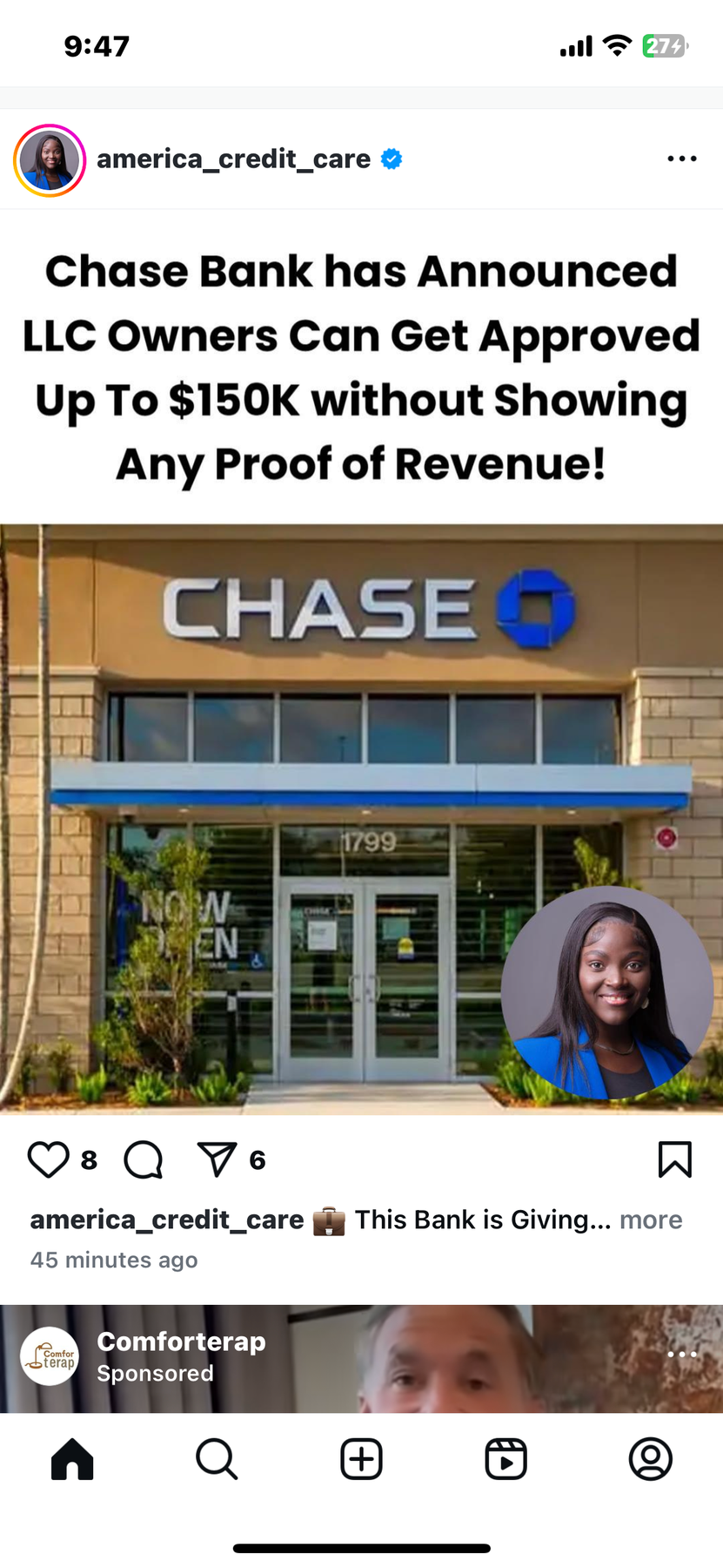 Chase LLC $150K Claim