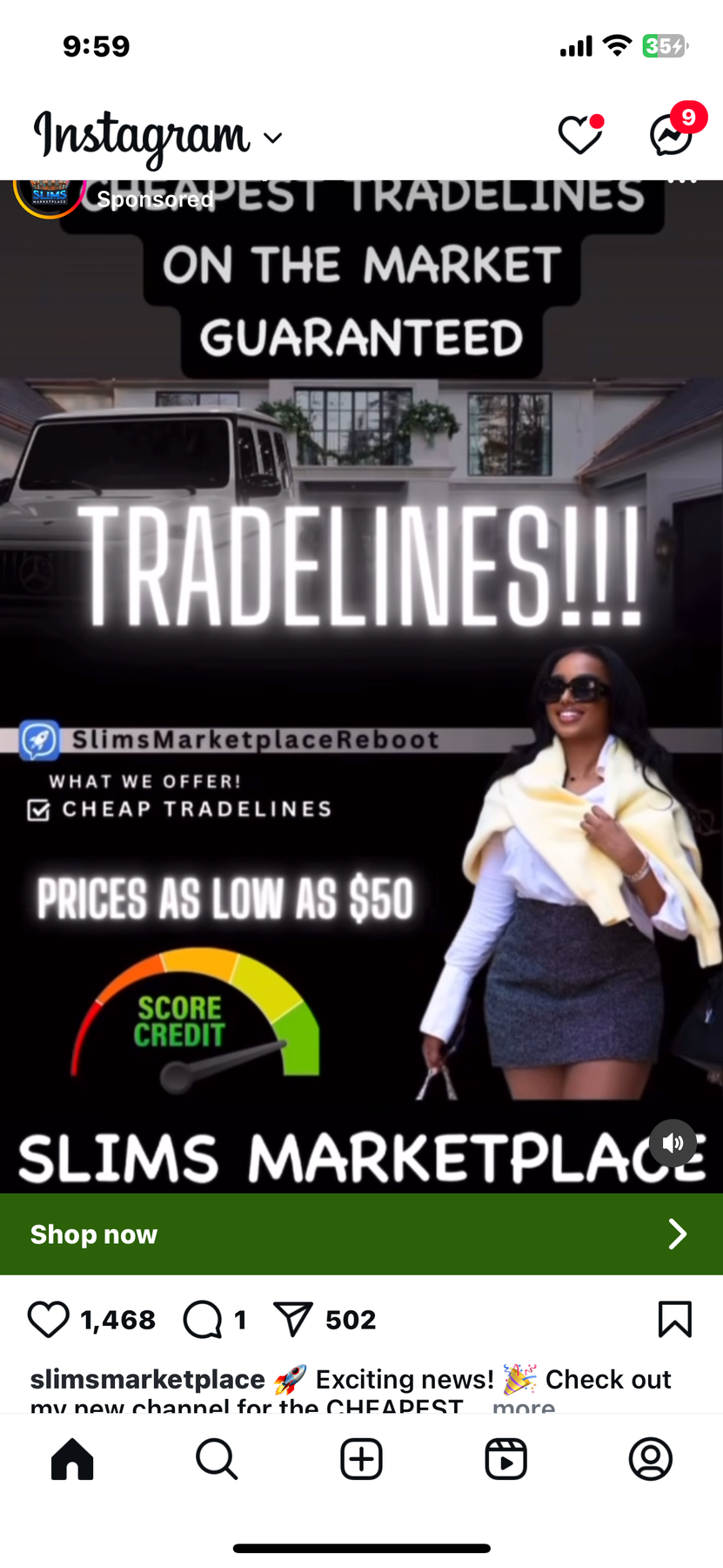 Slims Marketplace Tradelines