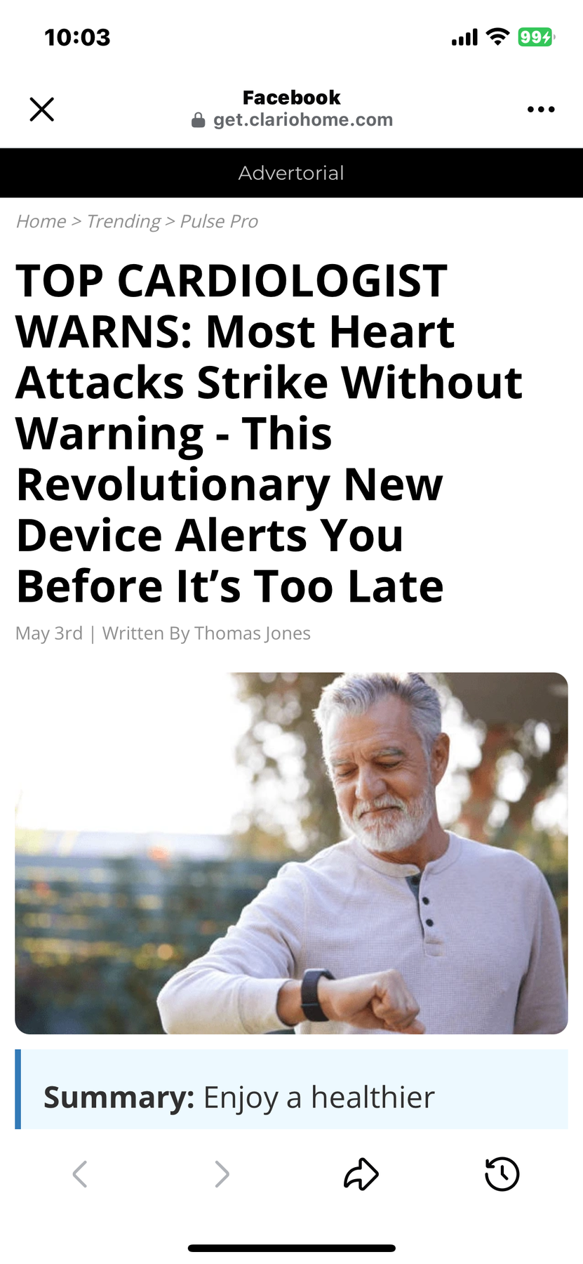 Fake Cardiologist Advertorial