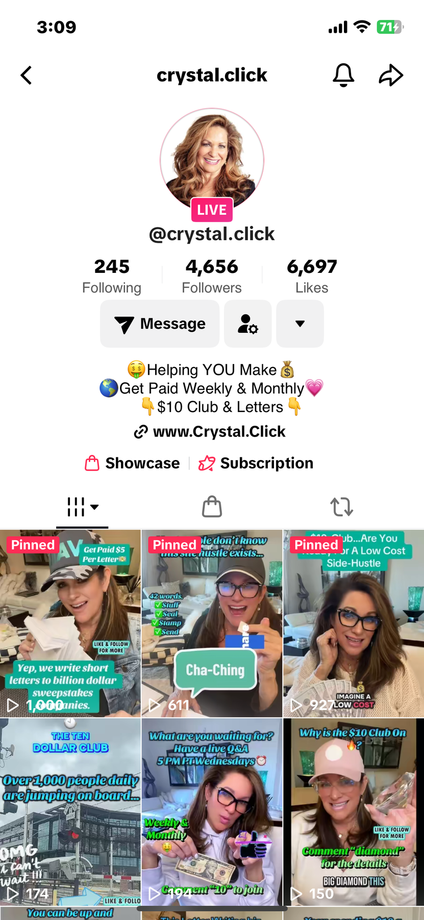 Crystal Click Letter Writing