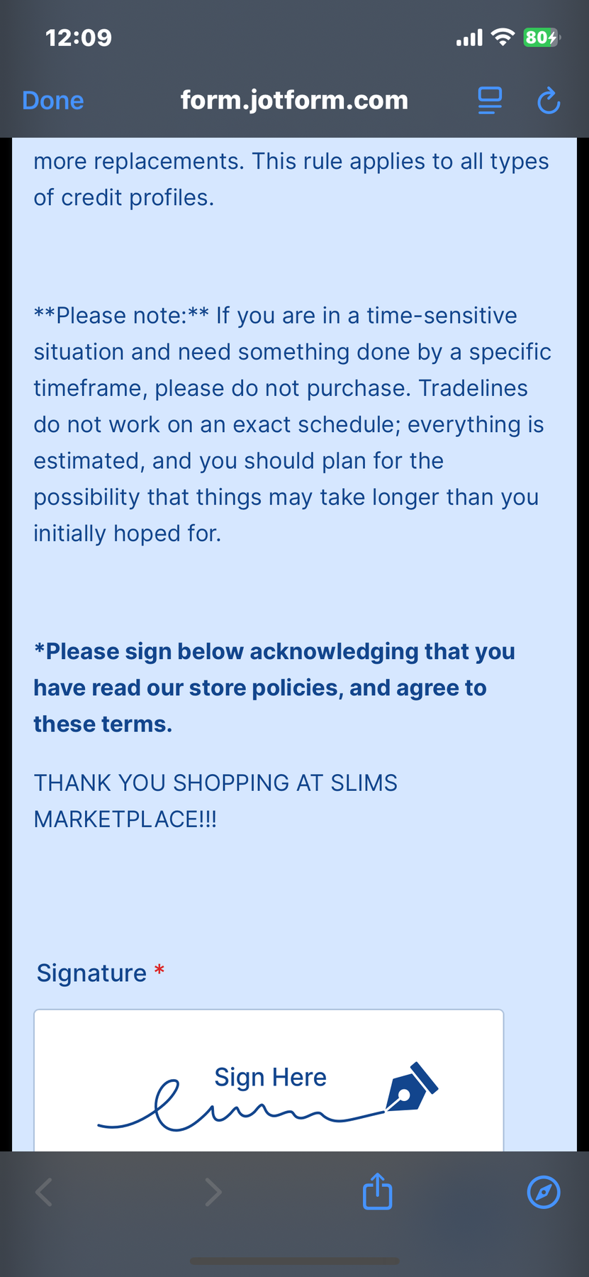 SLIMS MARKETPLACE Terms