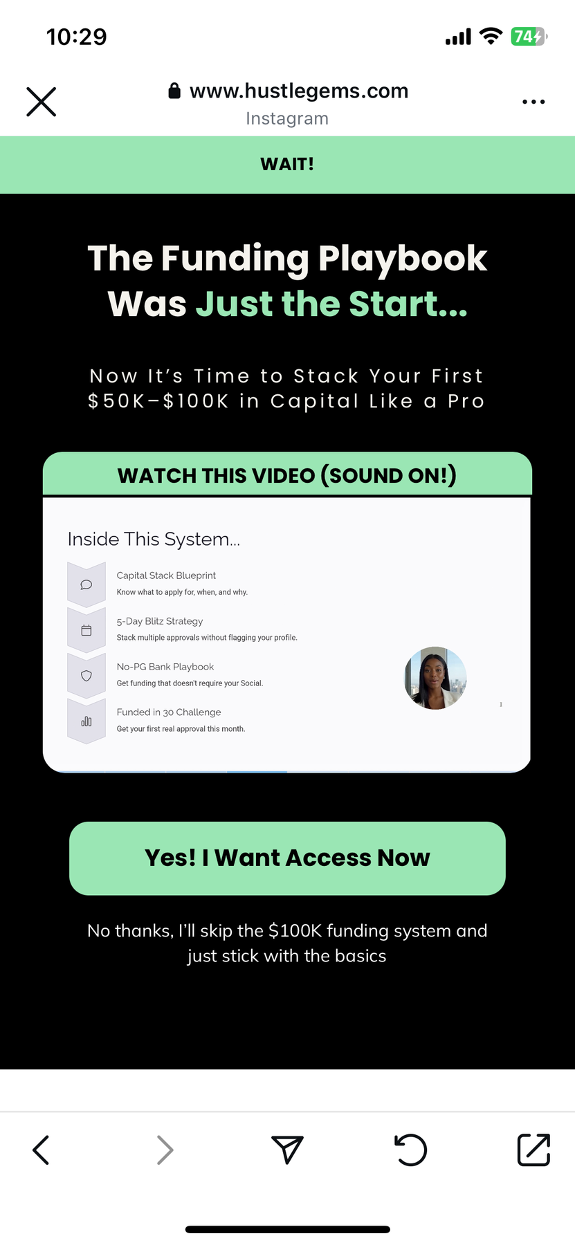 HustleGems Funding Playbook Upsell