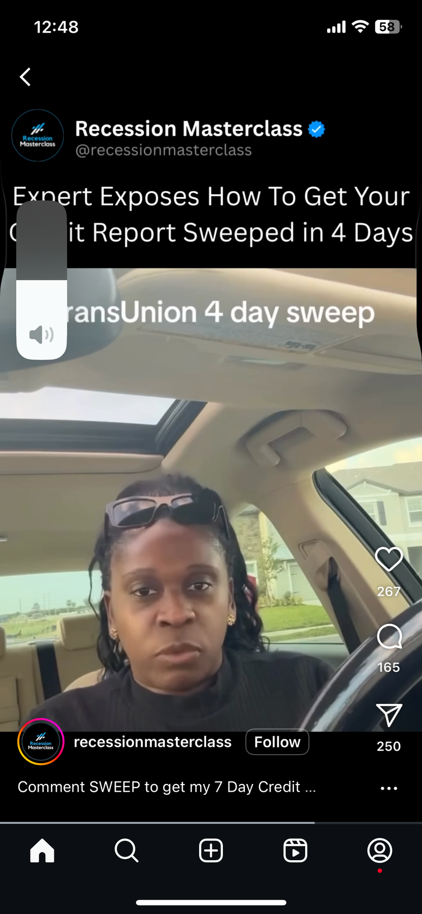 Credit Sweeping Warning