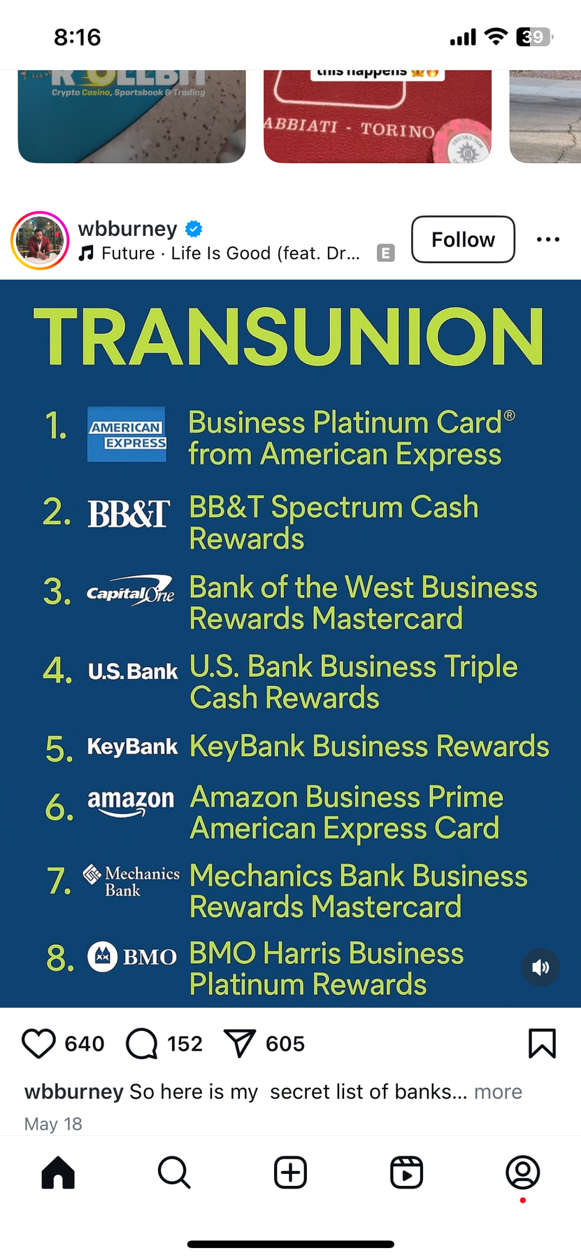 TransUnion Business Cards List