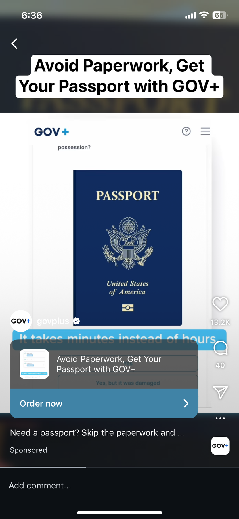 GOV+ Passport Service