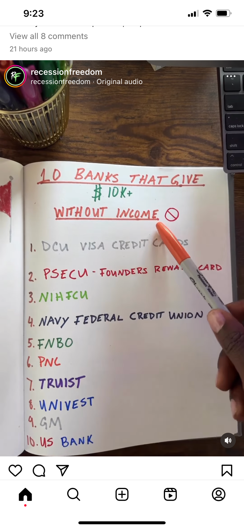 10 Banks $10K Without Income